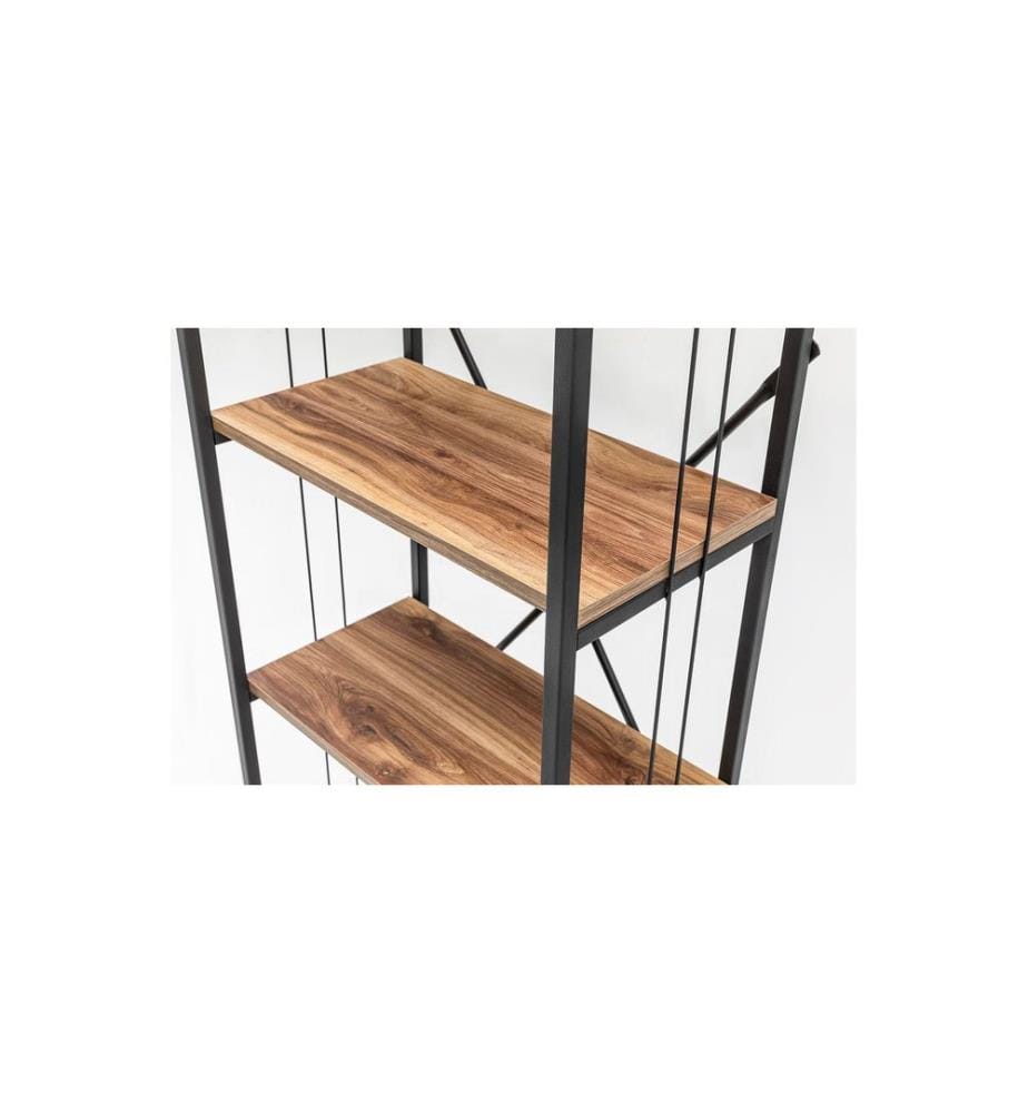 Nero, Librerie, 150X60X30 cm, Piastra Di Particelle Con Rivestimento Melamina