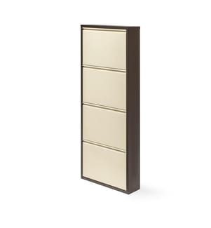 Meuble à chaussures, Marron, Crème, Métal