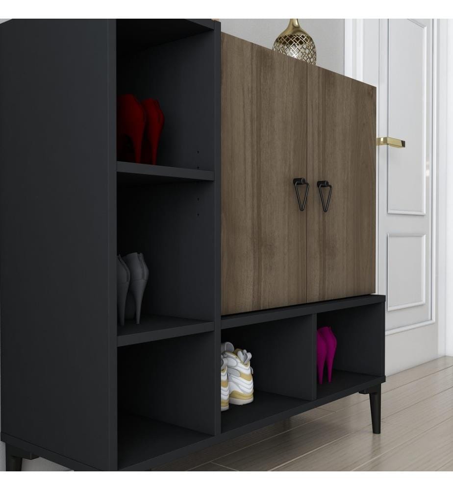 Nero, Vernice In Noce, Cassette Di Cassetti, Piastra Di Particelle Rivestite Con Melamina 100X100X35, Piastra Di Particelle Con Rivestimento Di Melamina