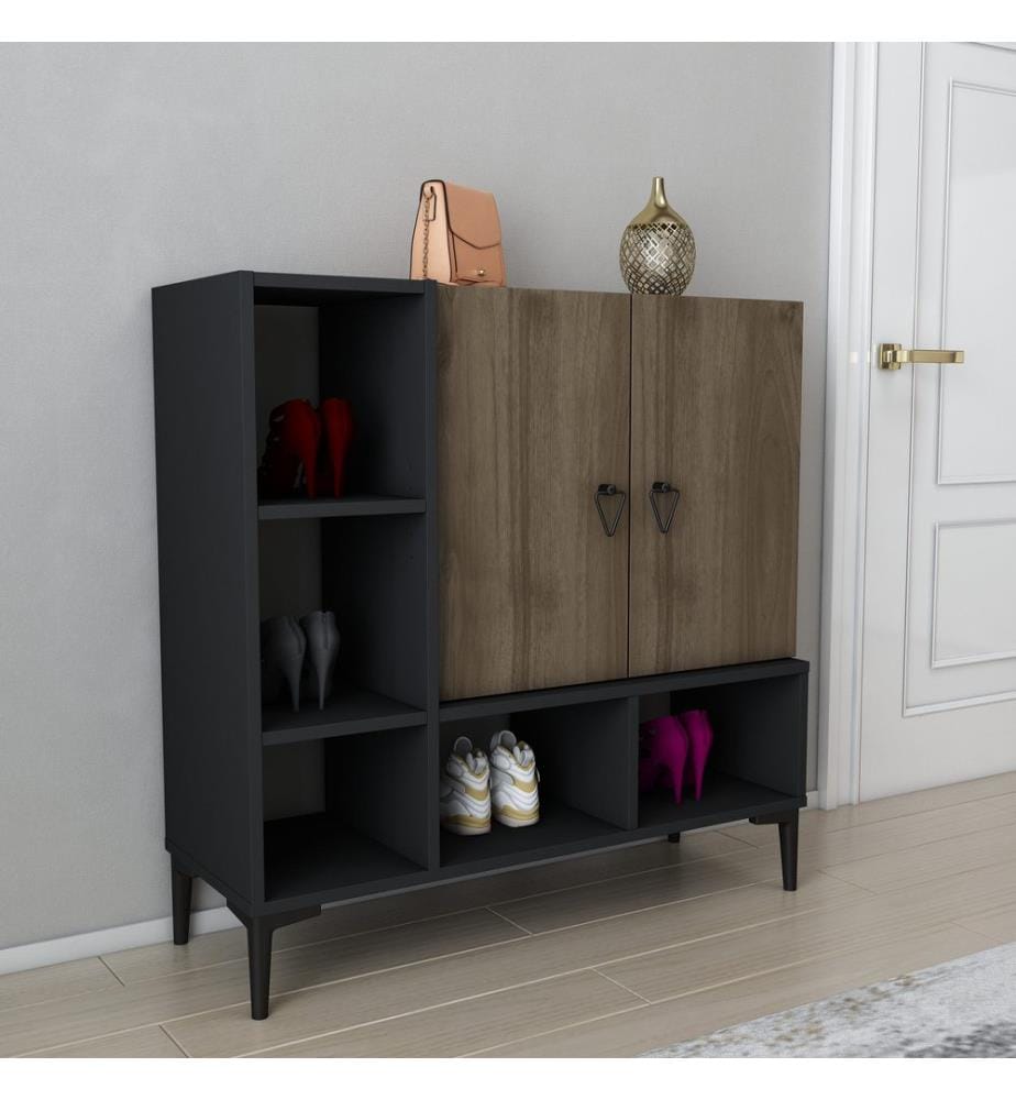Nero, Vernice In Noce, Cassette Di Cassetti, Piastra Di Particelle Rivestite Con Melamina 100X100X35, Piastra Di Particelle Con Rivestimento Di Melamina
