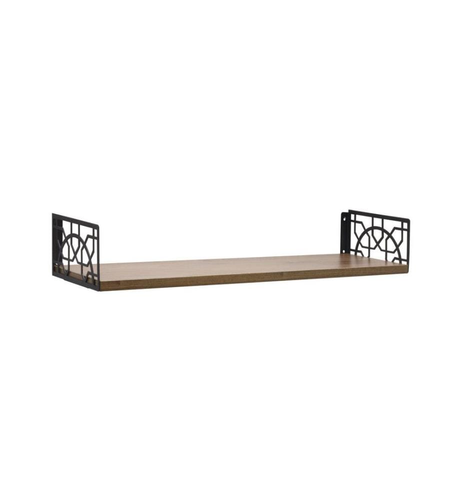 Marrone, Nero, Mensole A Parete, 20X60X14 cm, Piastra Di Particelle Rivestita Di Melamina