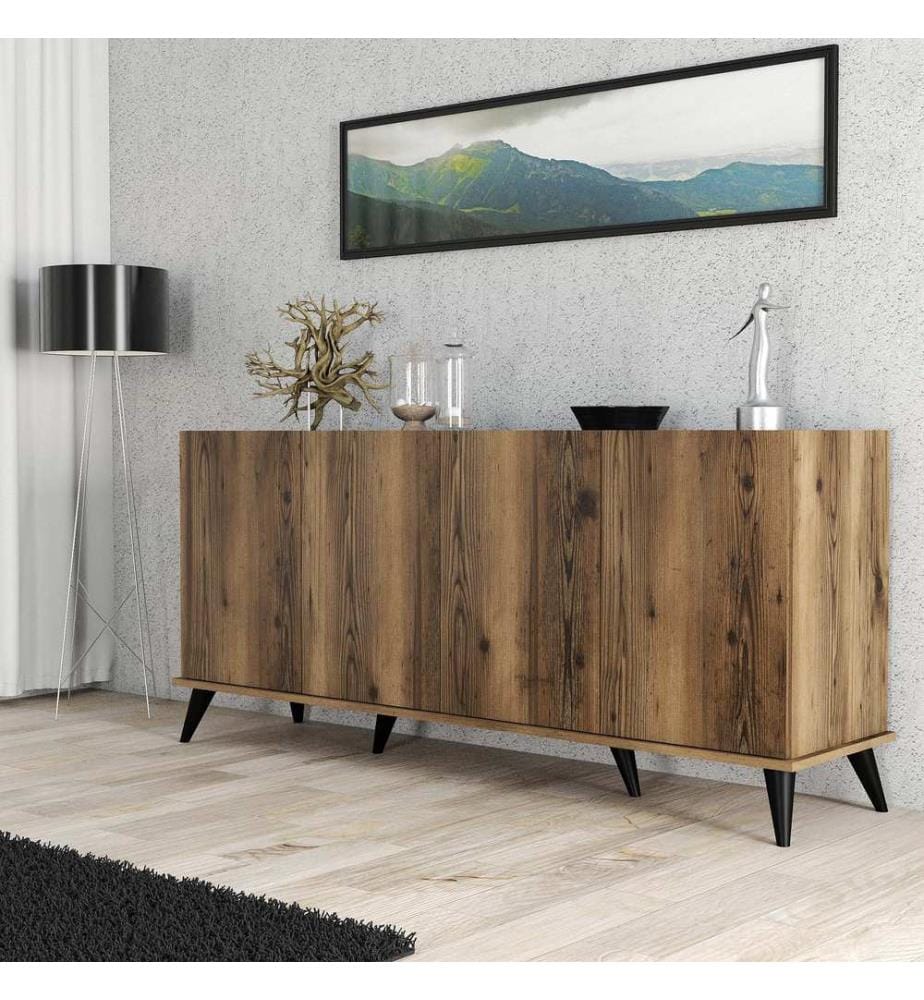 Noce, Casse Di Cassetti, 80.8X180X45 cm, Piastra Di Particelle Rivestita Di Melamina