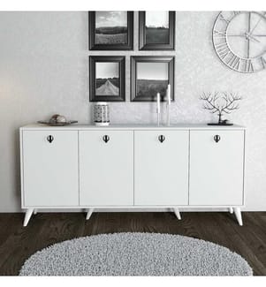 Bianco, Cassetti Di Cassetti, 80X180X45 cm, Piastra Di Particelle Con Rivestimento Melamina