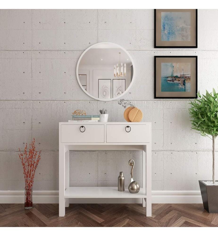 Bianco, Cassette Di Cassetti, 90X90X35,3 cm, Piastra Di Particelle Rivestita Con Melamina