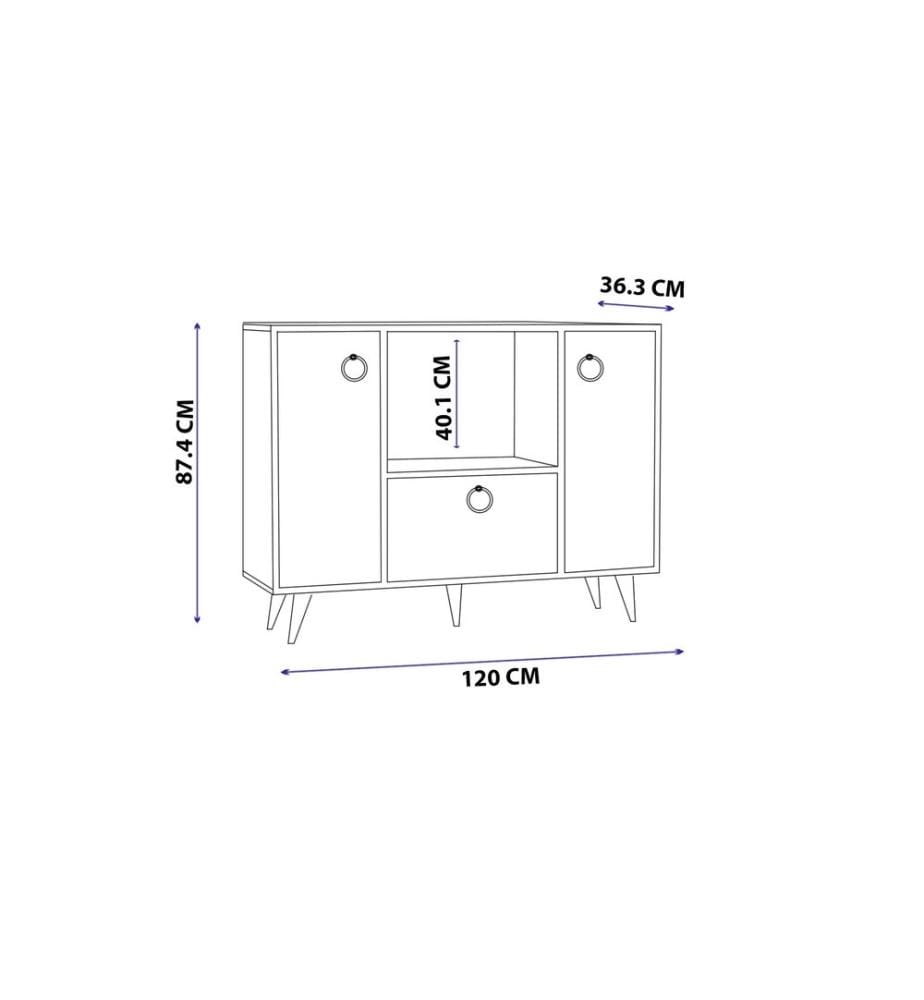 Console, Atlantic Pine, Melamine Coated Particle Board
