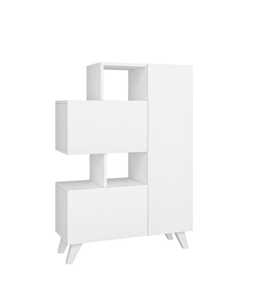 Bianco, Armadi Per Scarpe, 122X80X31,5 cm, Piastra Di Particelle Rivestita Con Melamina