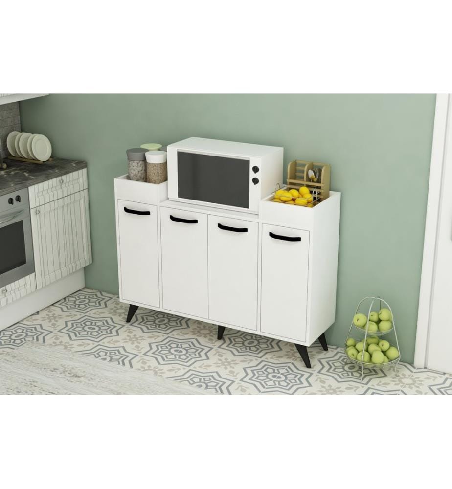 Meuble polyvalent, blanc, panneau de particules mélaminé