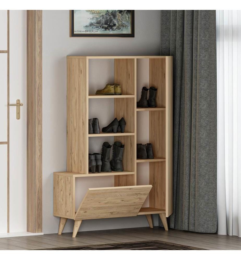 Mascella Atlantica, Armadi Per Scarpe, 121X80X31,5 cm, Piastra Di Particelle Rivestita Con Melamina