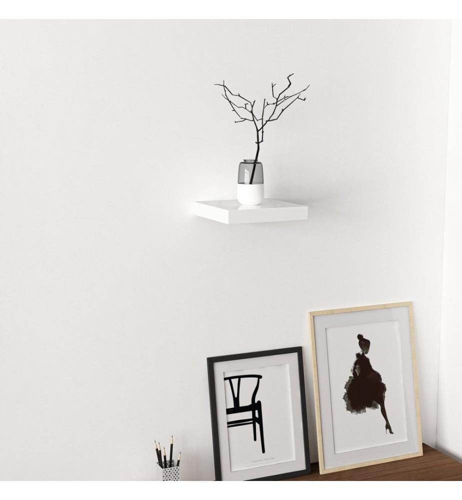 Etagère murale, blanc, panneau de particules mélaminé