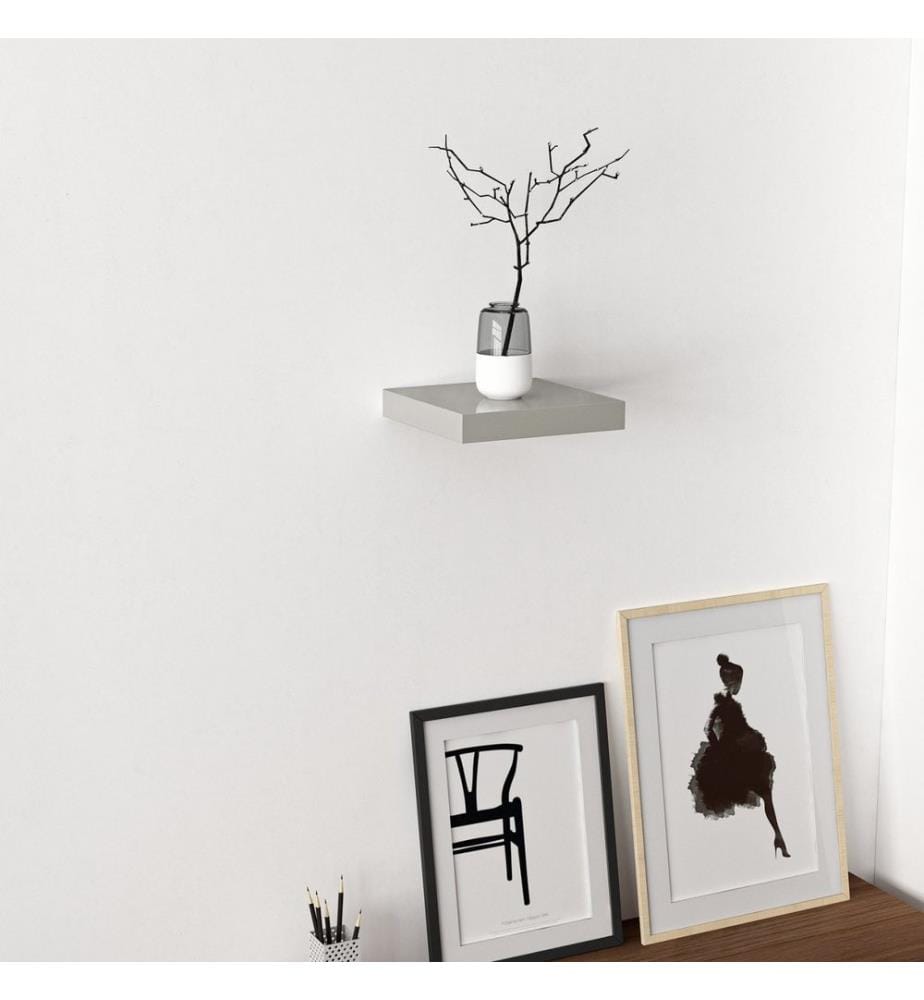 Etagère murale, Gris, Panneau de particules mélaminé
