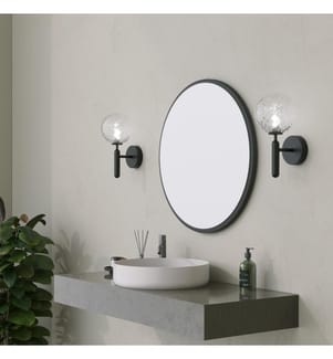 Miroir décoratif, noir, MDF