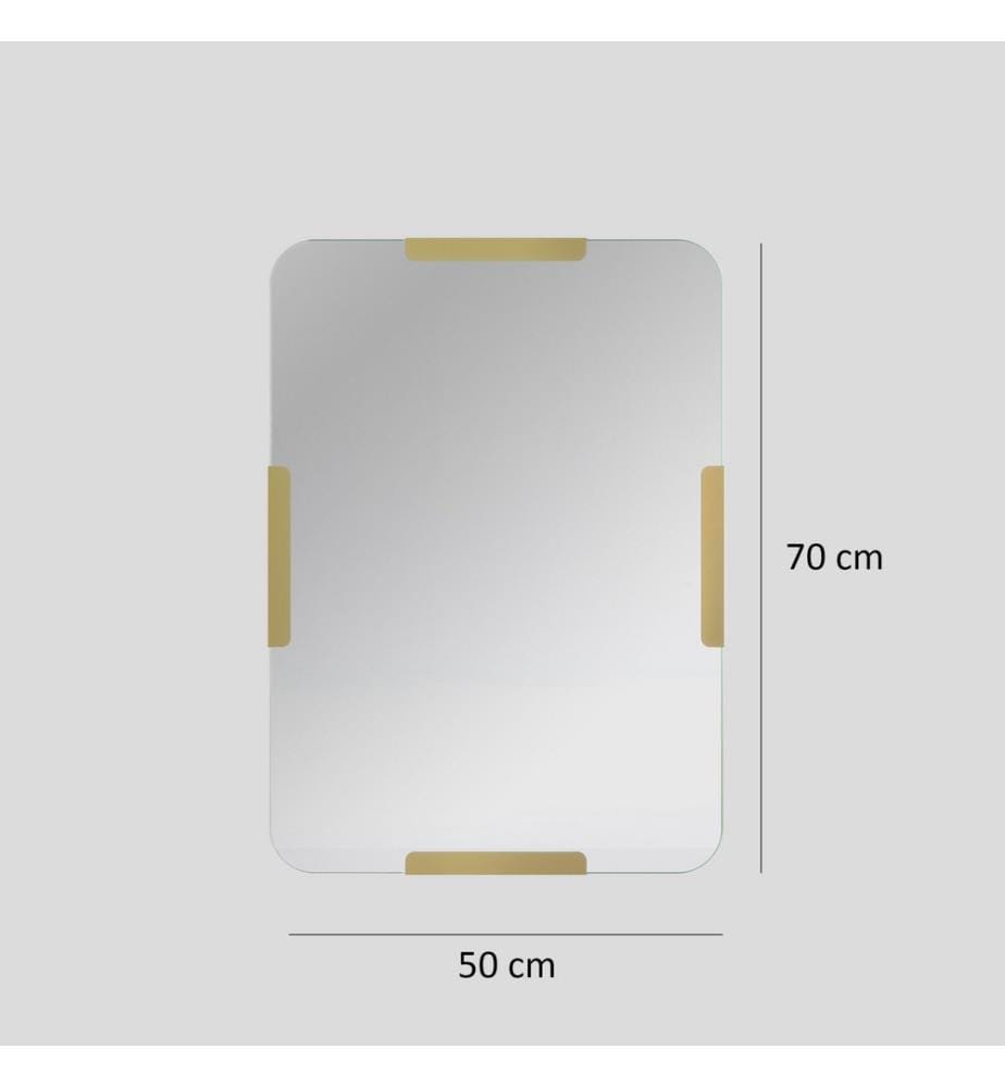 Miroir décoratif, or, métal