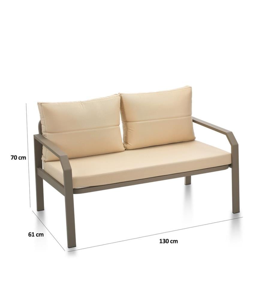 Salon de jardin, Cappucino , Cream, châssis : Aliminium, tissu : Polyester