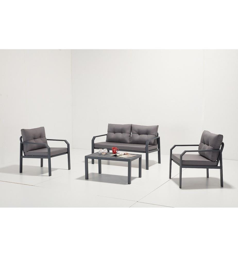 Ensemble de salon de jardin, anthracite, cadre : Aliminium, tissu : Polyester