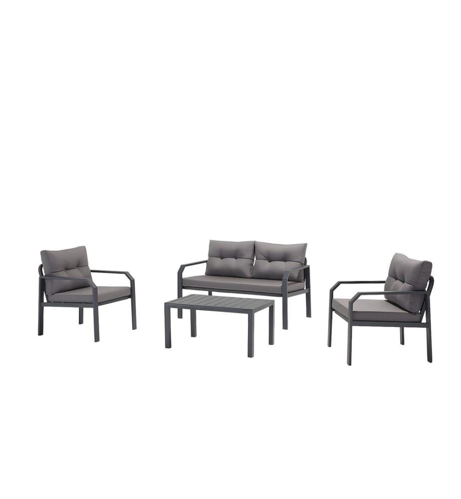 Ensemble de salon de jardin, anthracite, cadre : Aliminium, tissu : Polyester