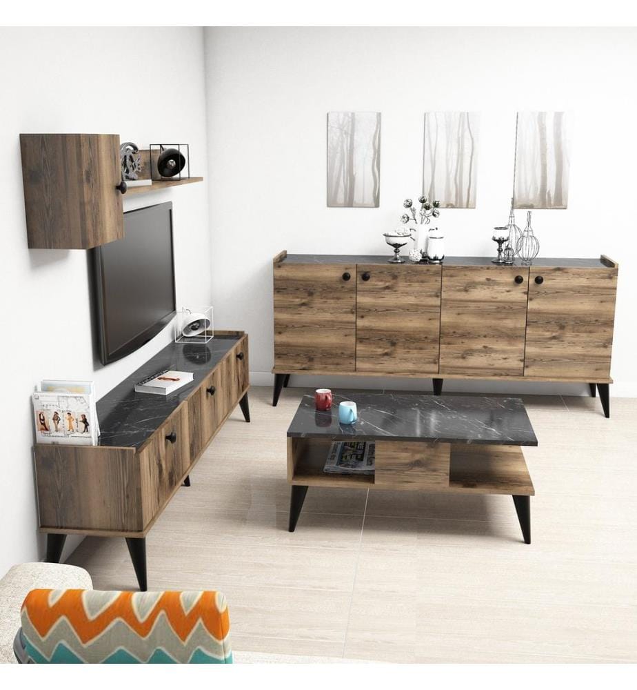 Noce, Soggiorno, 49X180X35 cm, Piastra Di Particelle Con Rivestimento Melamina