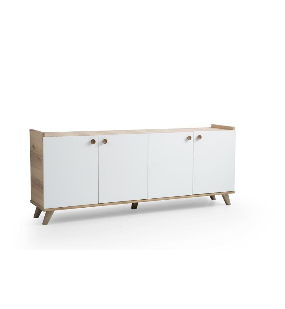 Color Quercia, Bianco, Cassetti Di Cassetti, 77,8X180X41 cm, Piastra Di Particelle Con Rivestimento A Melamina