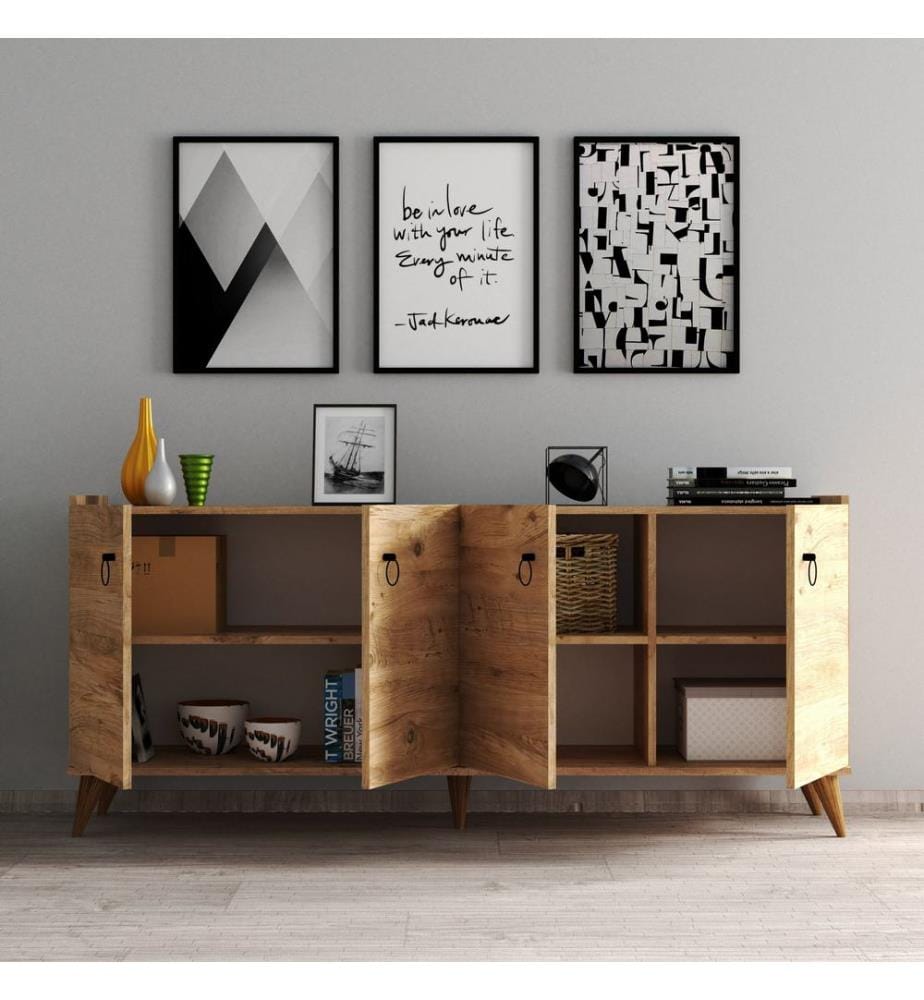 Console, Pino Atlantico, Disco Di Particelle Rivestito Di Melamina