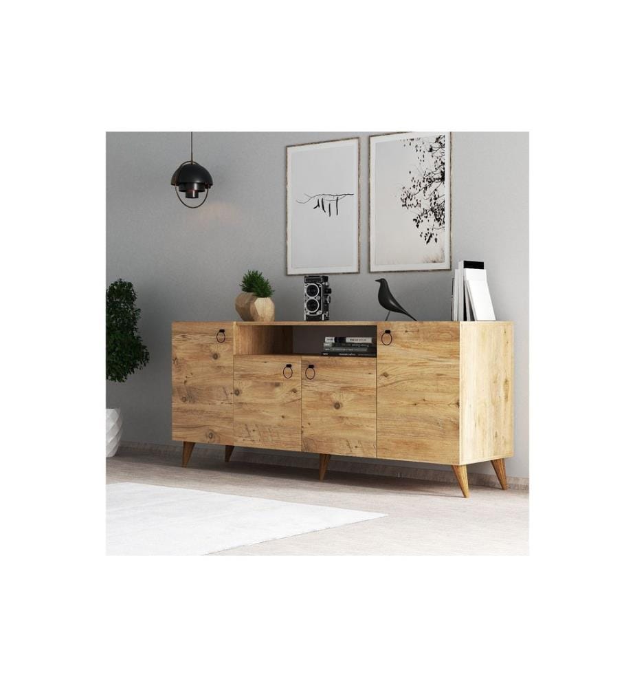 Console, Pino Atlantico, Disco Di Particelle Rivestito Di Melamina