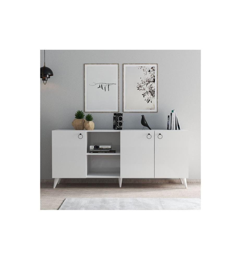 Console, White, Melamine Coated Particle Board