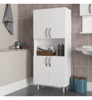 Bianco, Armadi Per Scarpe, 140.3X59,5X29,5 cm, Piastra Di Particelle Con Rivestimento Melamina