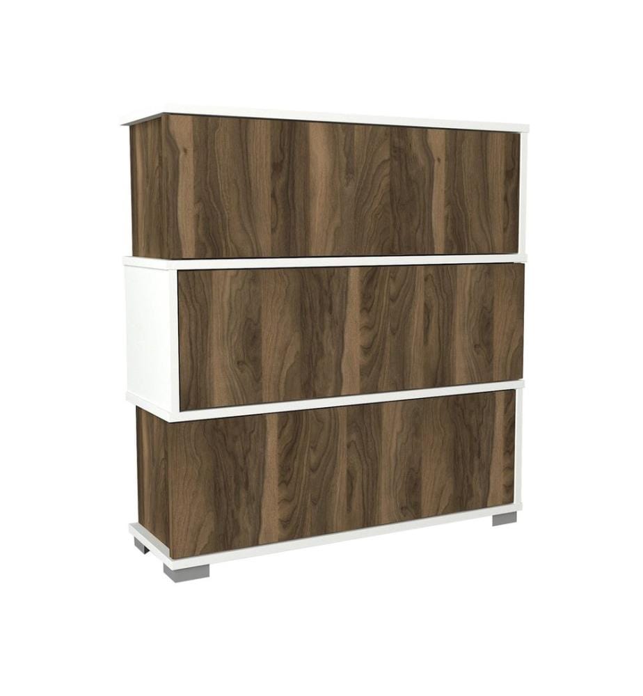 Shoe Cabinet, WhiteWalnut, Melamine Coated Particle Board