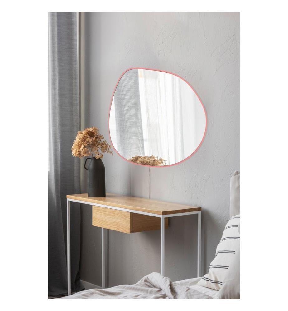 Miroir avec éclairage Led, Rose, Miroir incassable et inamovible, Miroir acrylique avec support MDF