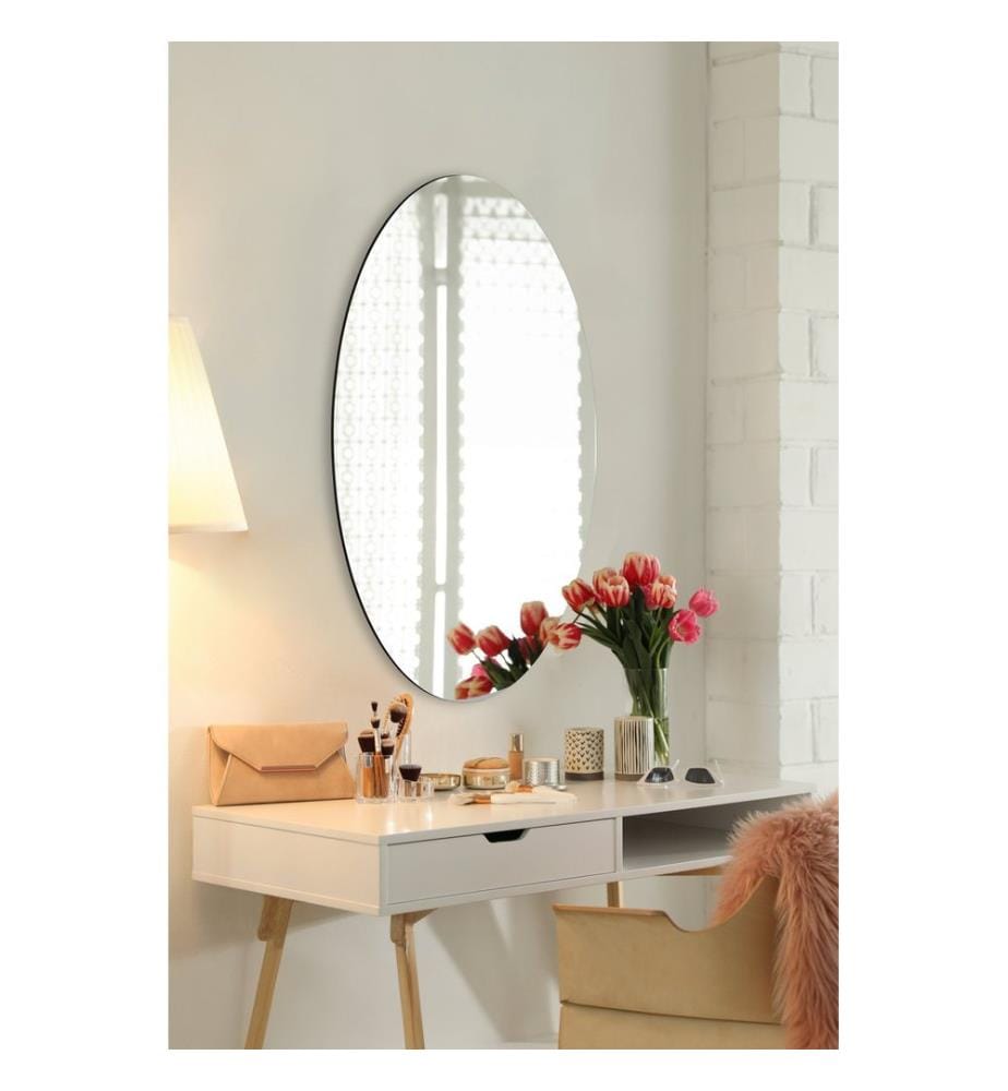Miroir, Argent, Miroir incassable et inamovible, Miroir acrylique avec support MDF