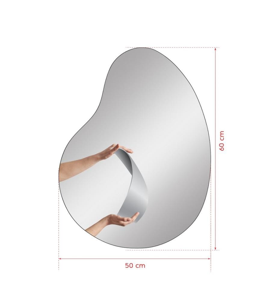 Miroir, Argent, Miroir incassable et inamovible, Miroir acrylique avec support MDF
