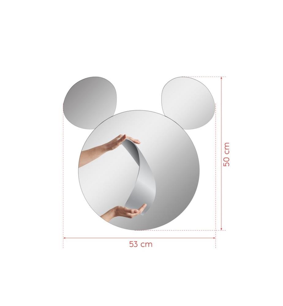 Miroir, Argent, Miroir incassable et inamovible, Miroir acrylique avec support MDF