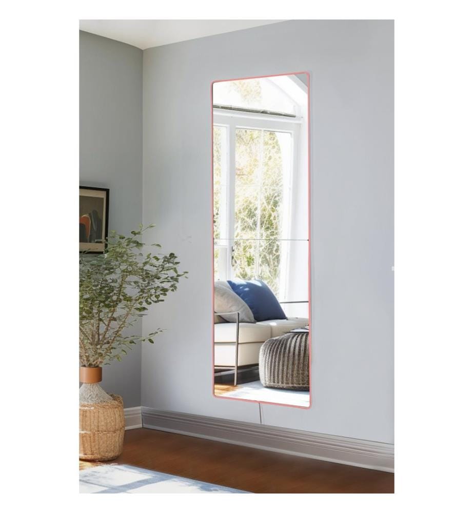Specchio con illuminazione a led, Rosa, Specchio infrangibile a prova di otturatore, Specchio acrilico con supporto in MDF