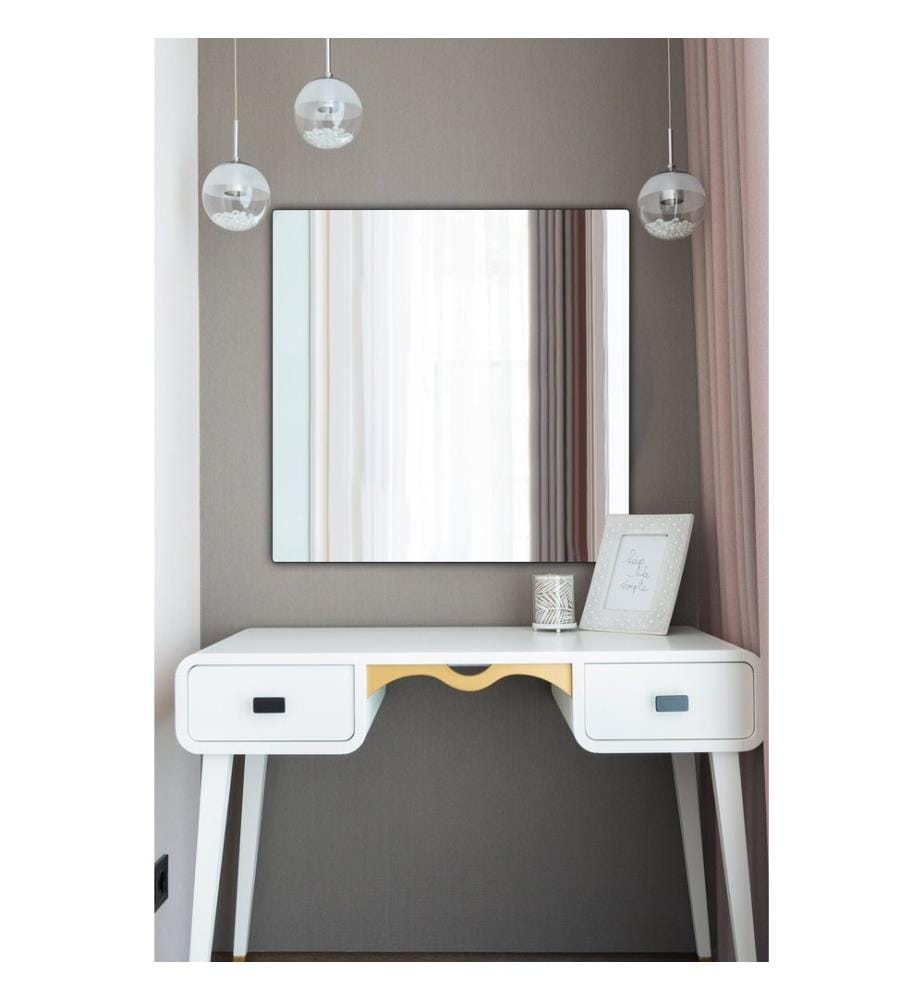 Miroir, Argent, Miroir incassable et inamovible, Miroir acrylique avec support MDF