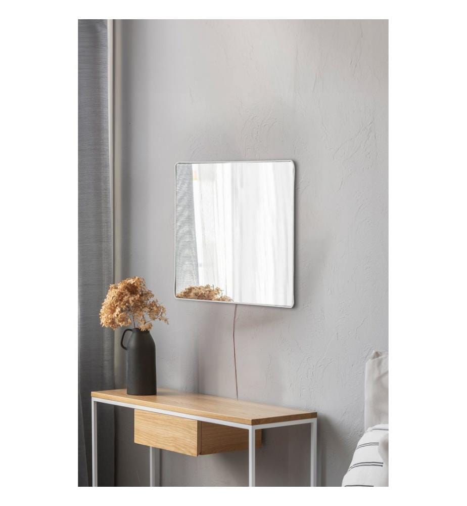 Miroir avec éclairage Led, blanc, miroir incassable à l'épreuve des regards, miroir acrylique avec support MDF