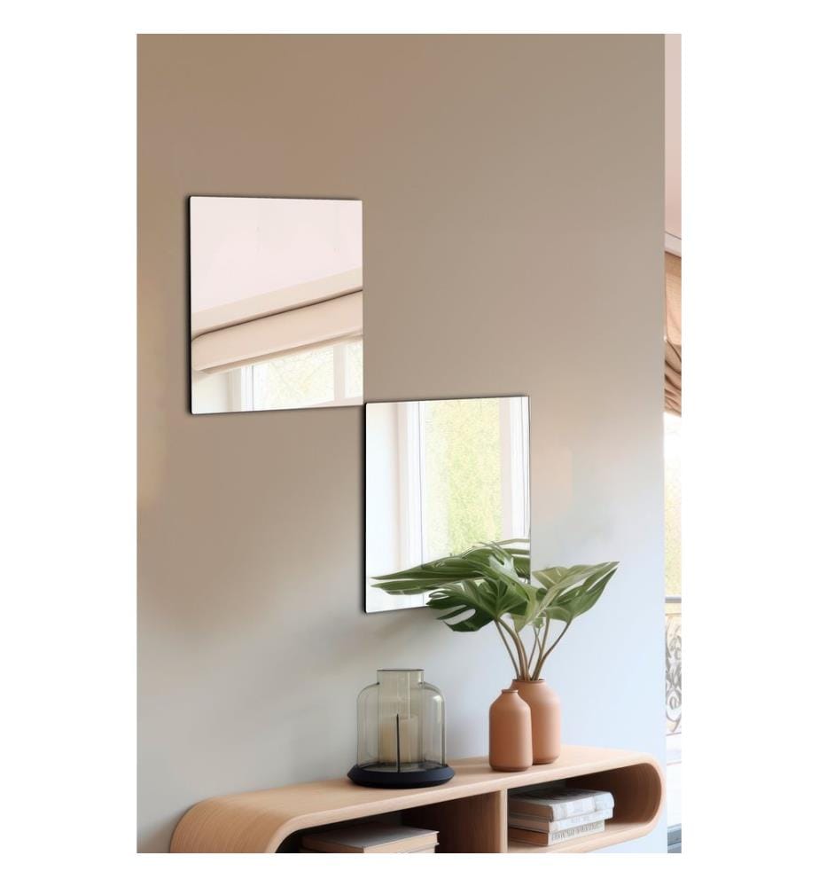 Miroir, Argent, Miroir incassable, Miroir acrylique avec support MDF