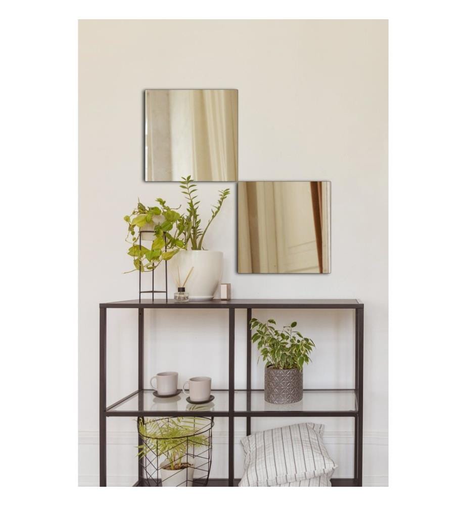 Miroir, Argent, Miroir incassable, Miroir acrylique avec support MDF