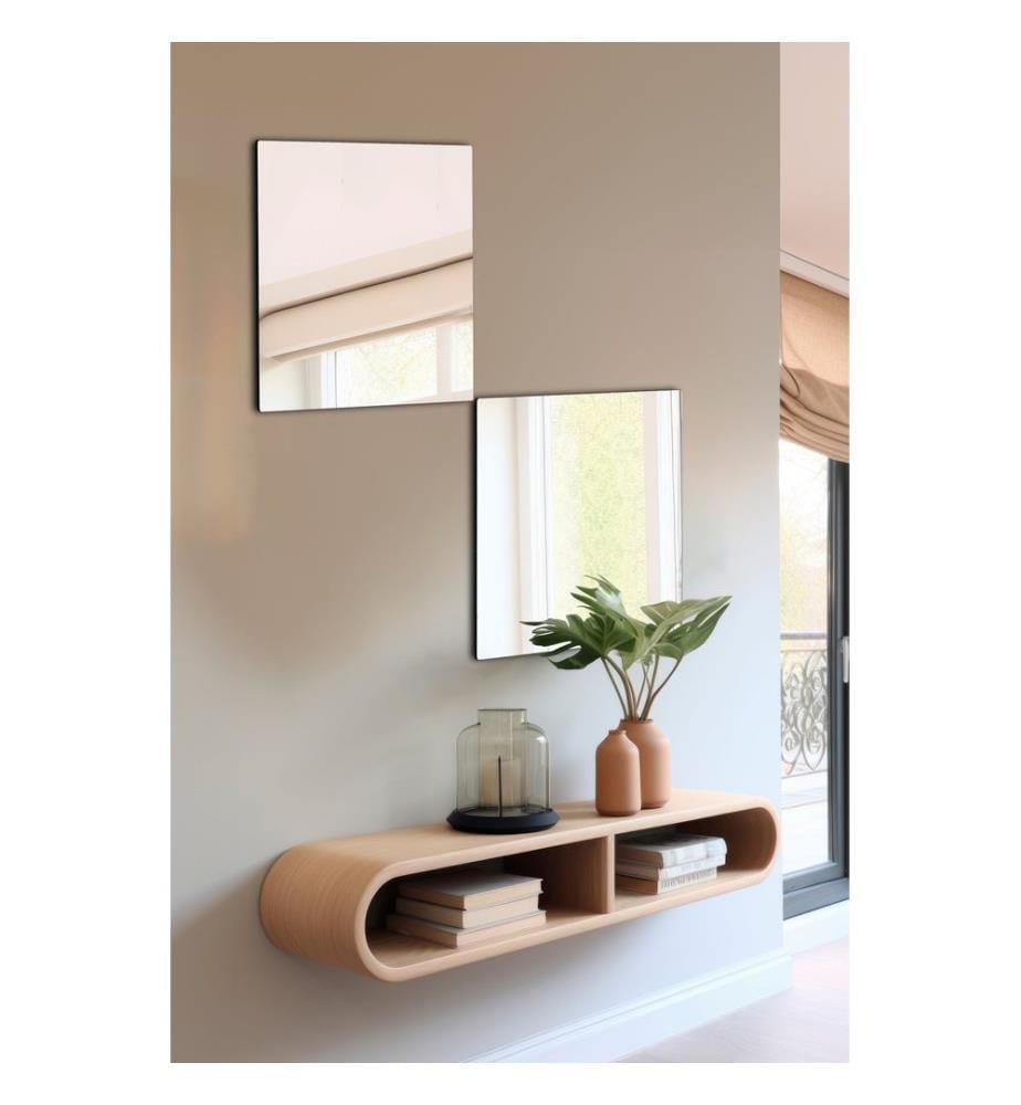 Miroir, Argent, Miroir incassable, Miroir acrylique avec support MDF