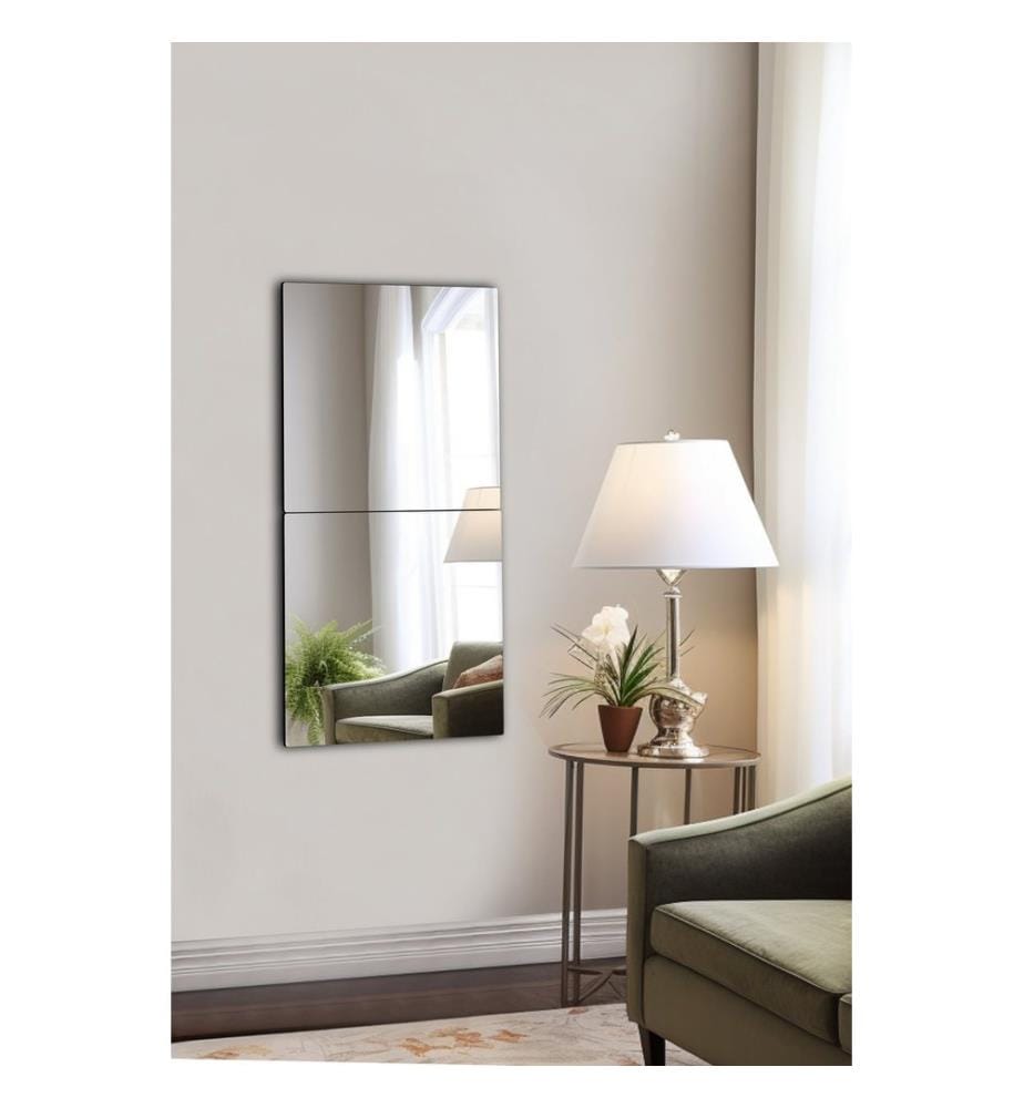 Miroir, Argent, Miroir incassable, Miroir acrylique avec support MDF