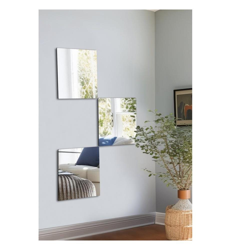 Miroir, Argent, Miroir incassable, Miroir acrylique avec support MDF