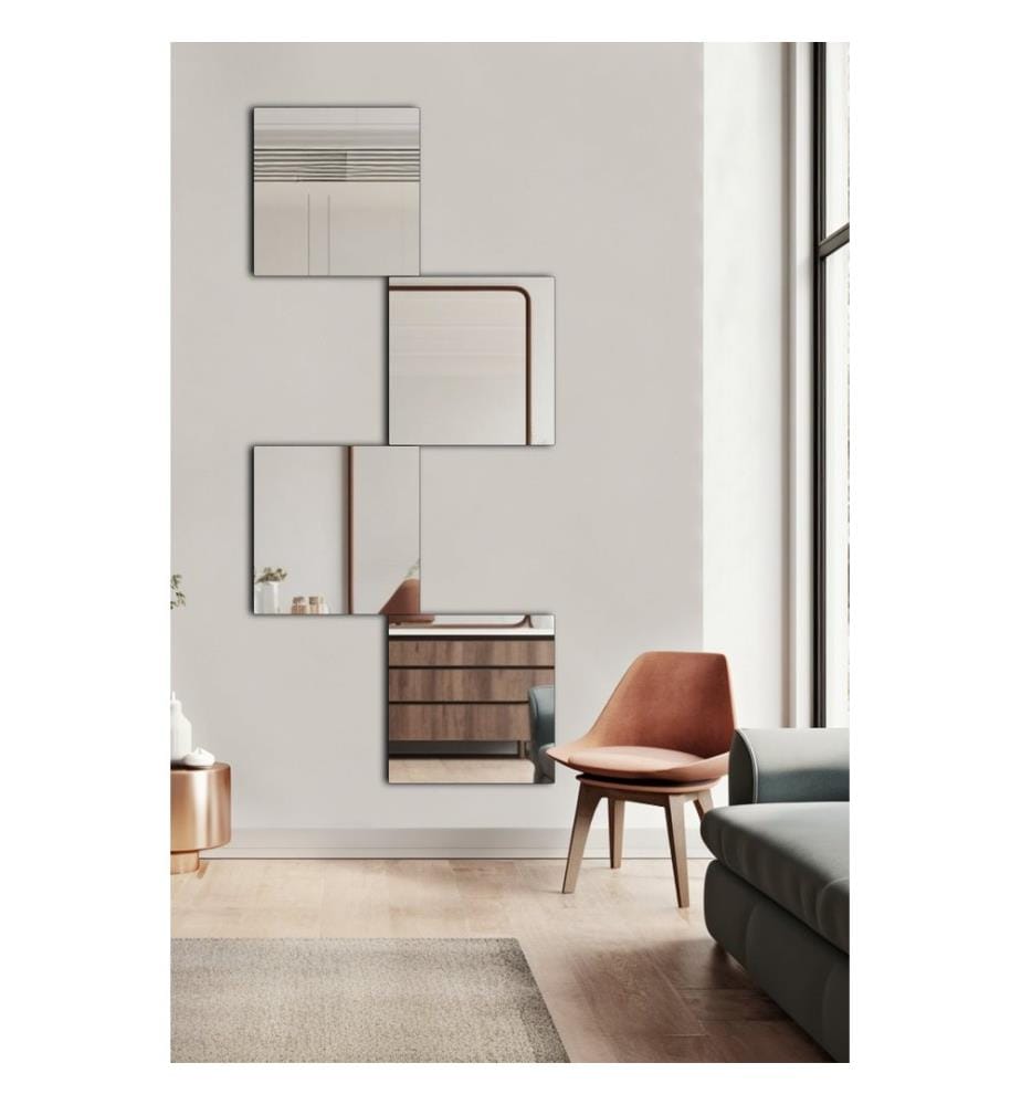Miroir, Argent, Miroir incassable, Miroir acrylique avec support MDF