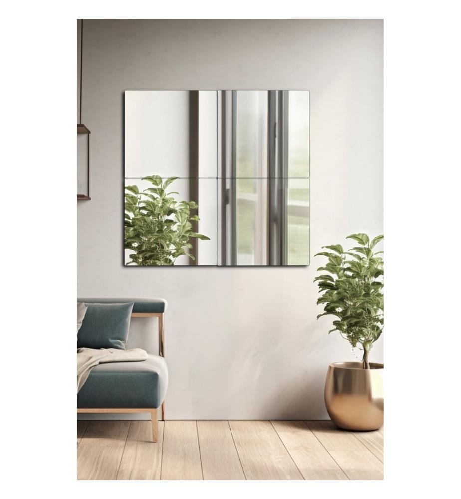 Miroir, Argent, Miroir incassable et inamovible, Miroir acrylique avec support MDF
