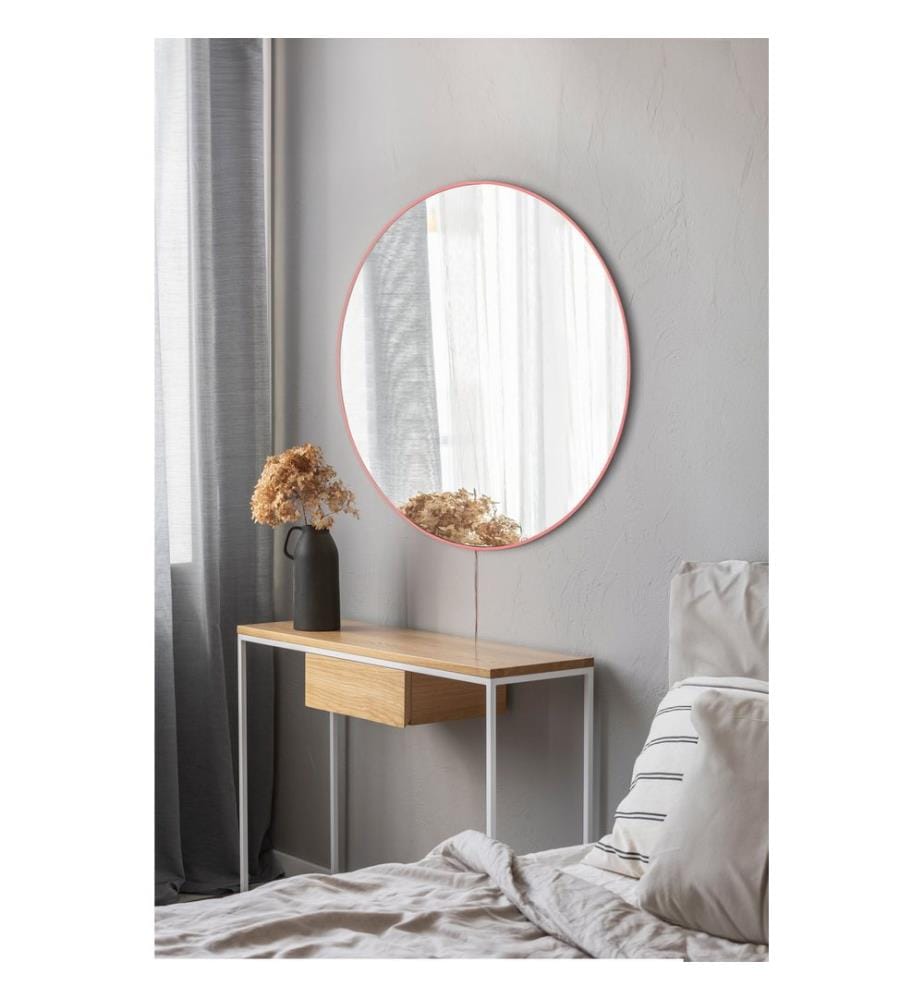 Mirror with Led Lighting, Pink, Shutterproof Unbreakable Mirror, Acrylic Mirror With MDF Backing