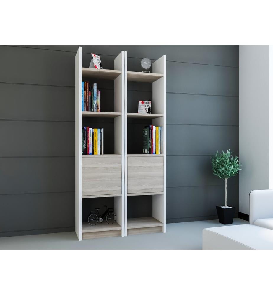 Bianco, Libreria, 150X66.2X29,5 cm, Piastra Di Particelle Rivestita Di Melamina
