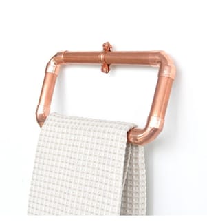 Oro Rosa, Supporto Per Asciugamani E Gancio, 12X22X5 cm, Di Rame
