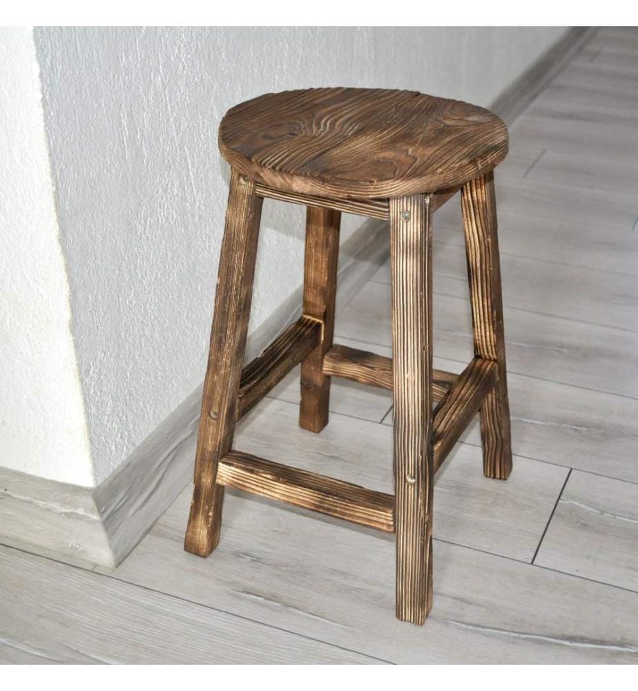 Sgabello, Noce, 100% legno
