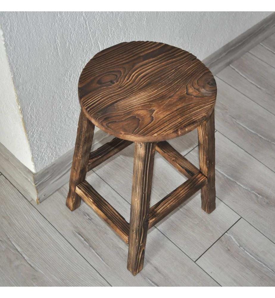 Sgabello, Noce, 100% legno