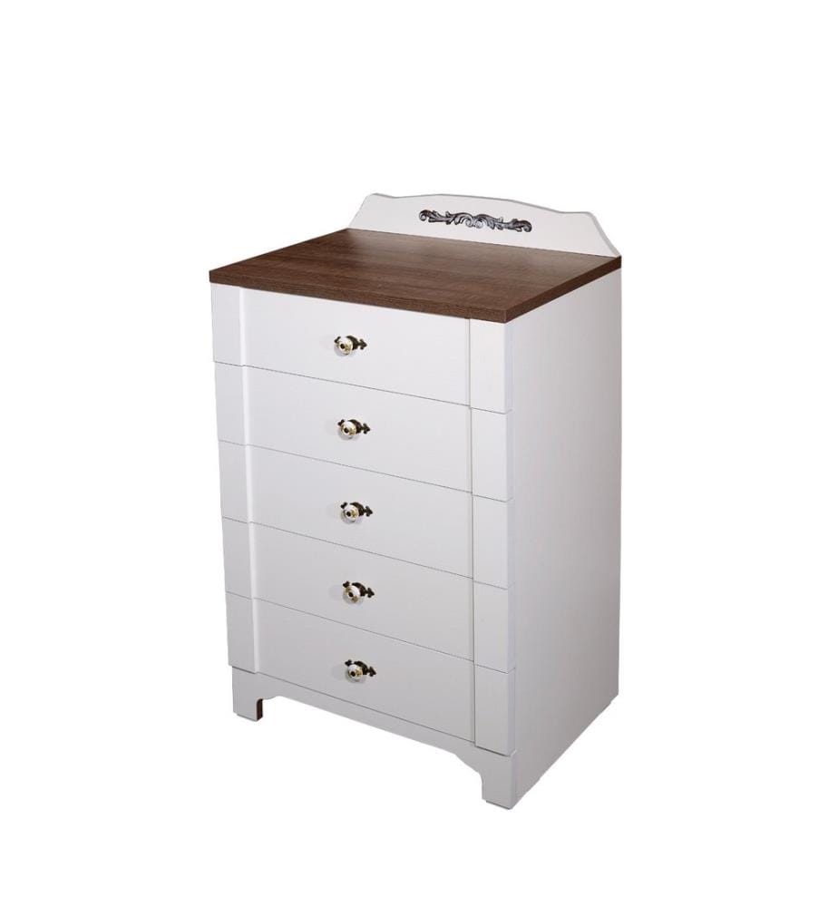 Bianco, Cassetti Di Cassetti, 102X65X46 cm, Piastra Di Particelle Rivestita Con Melamina