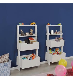 Bianco, Libreria, 120X59X35 cm, Piastra Di Particelle Rivestita Con Melamina