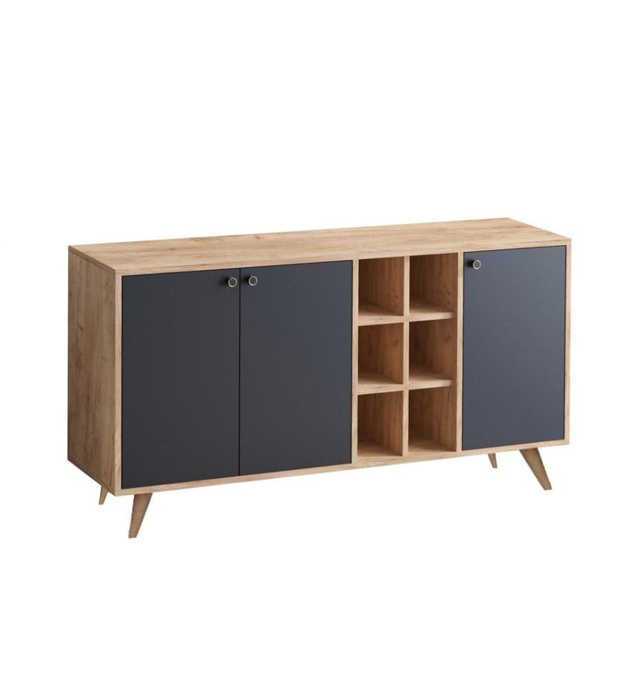 Console, OakBlack, Melamine Coated Particle Board