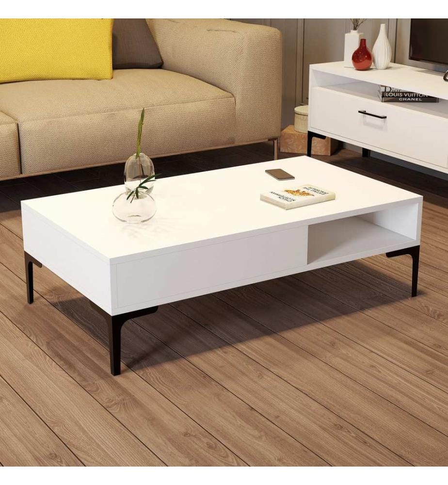 Weiss, Wohnzimmer, 47X180X35 cm, Melaminbeschichtete Partikelplatte