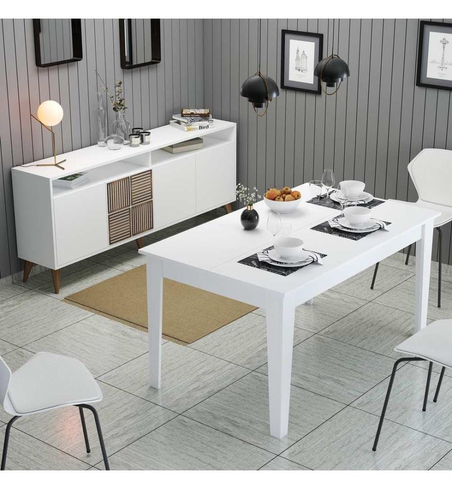 Bianco, Soggiorno, 78.6X180X35 cm, Piastra Di Particelle Rivestita Di Melamina